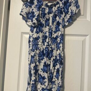 Floral Blue and white romper